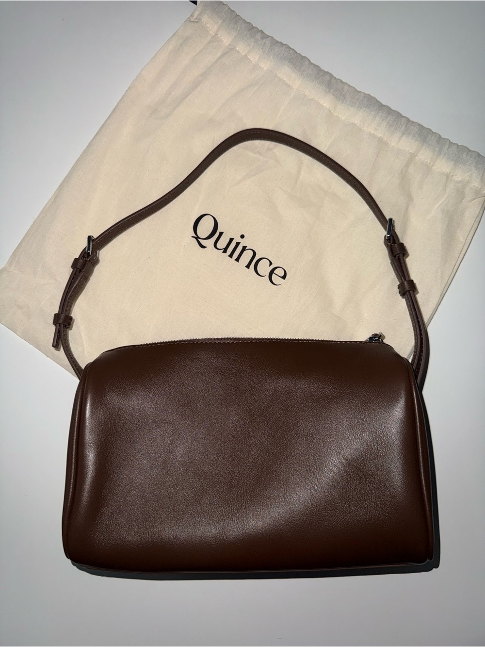 QUINCE Italian Leather Mini Barrel Shoulder Bag - Picture 6 of 9